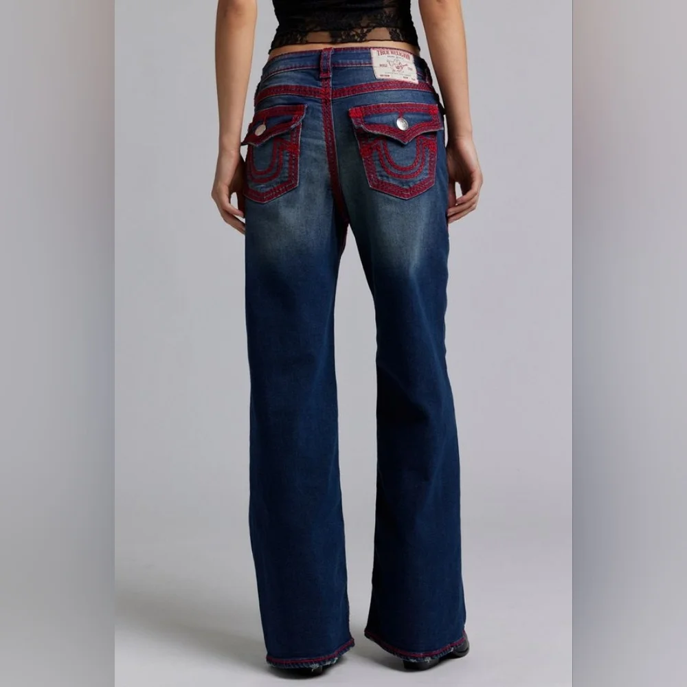 True Religion Bobbi Blue Jeans with Red Accents - Picture 2 of 6